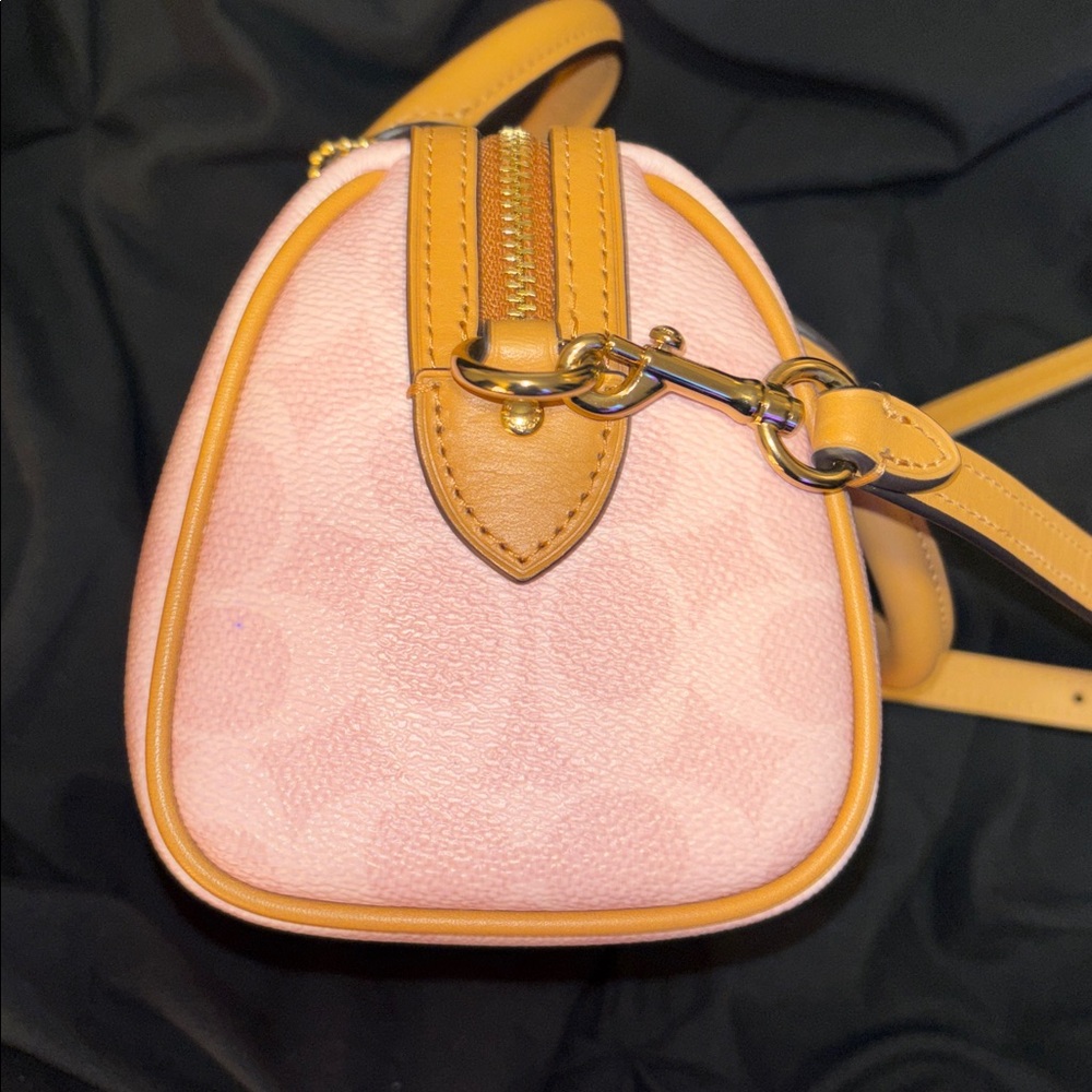 Coach Pink and Tan Satchel Bag - Picture 2 of 12
